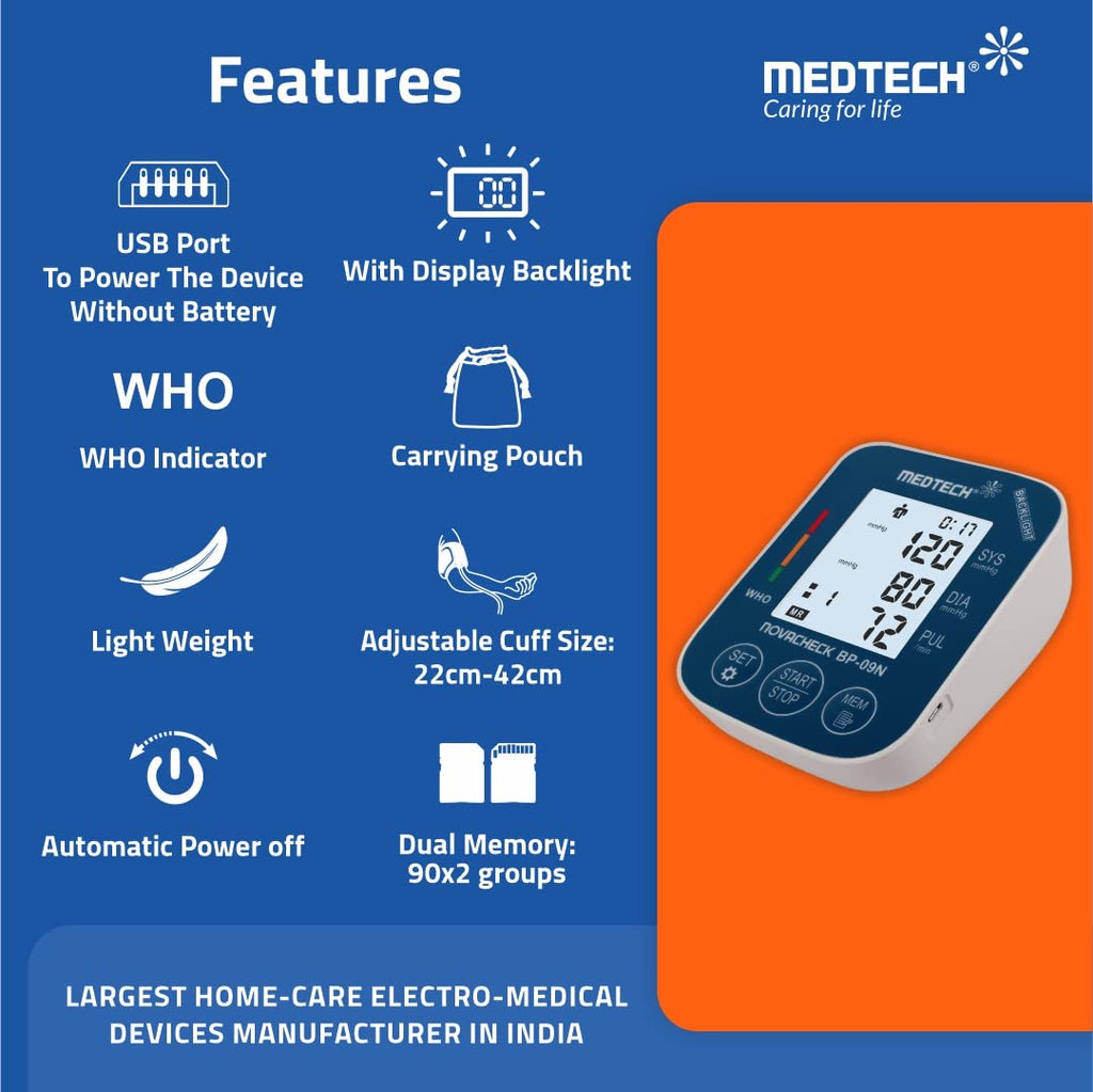 Led Bp Machine Medtech BP09N Backlight Portable Automatic Digital BP Machine