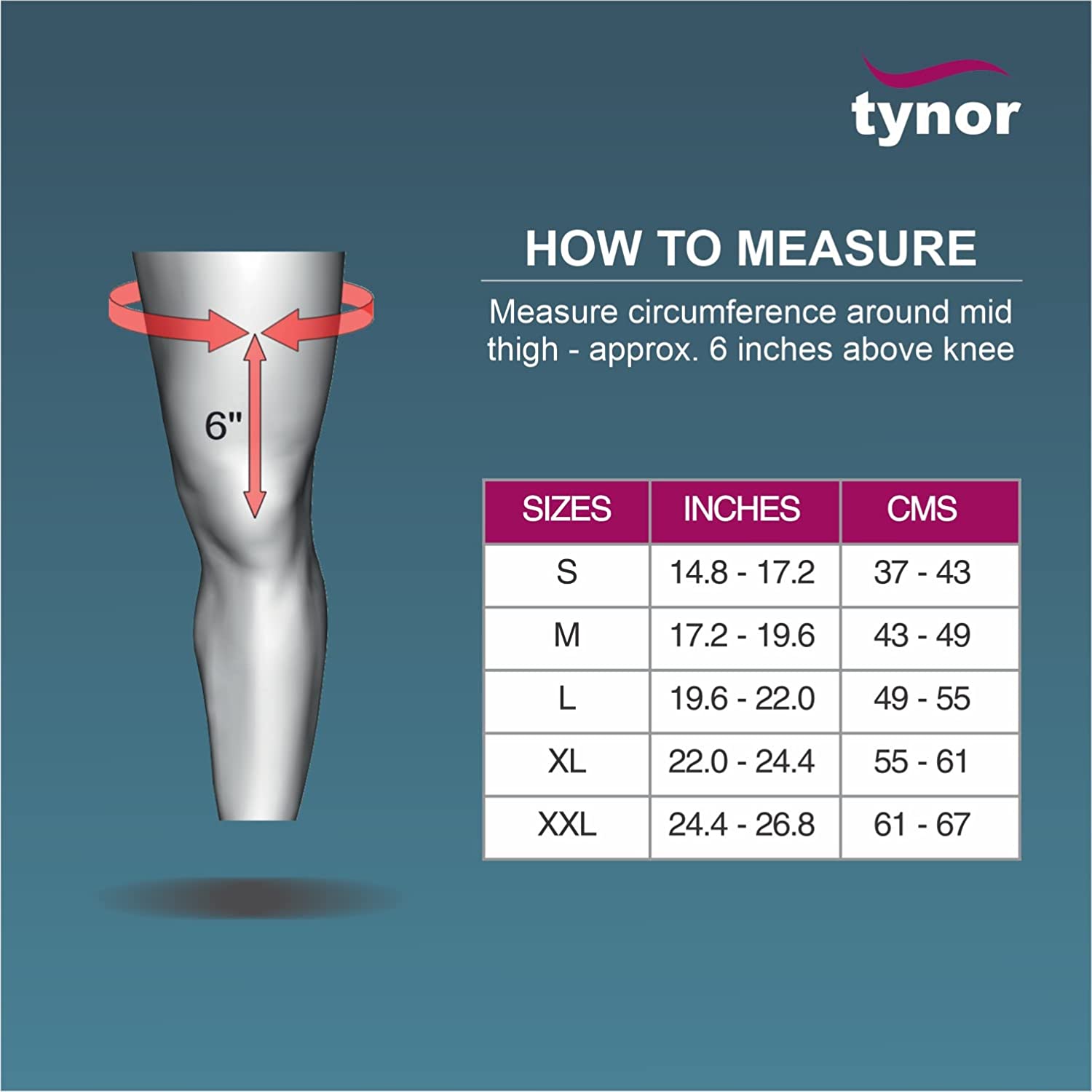 TYNOR Knee Support Sportif (Neo),Medium, 1 Unit Knee Support