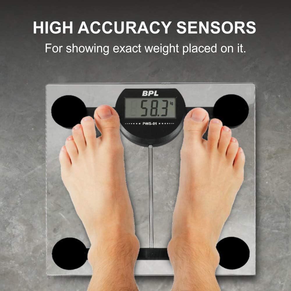 BPL Medical Technologies PWS-01 Personal Weighing Scale for accurate Weight Measurement (Transparent)