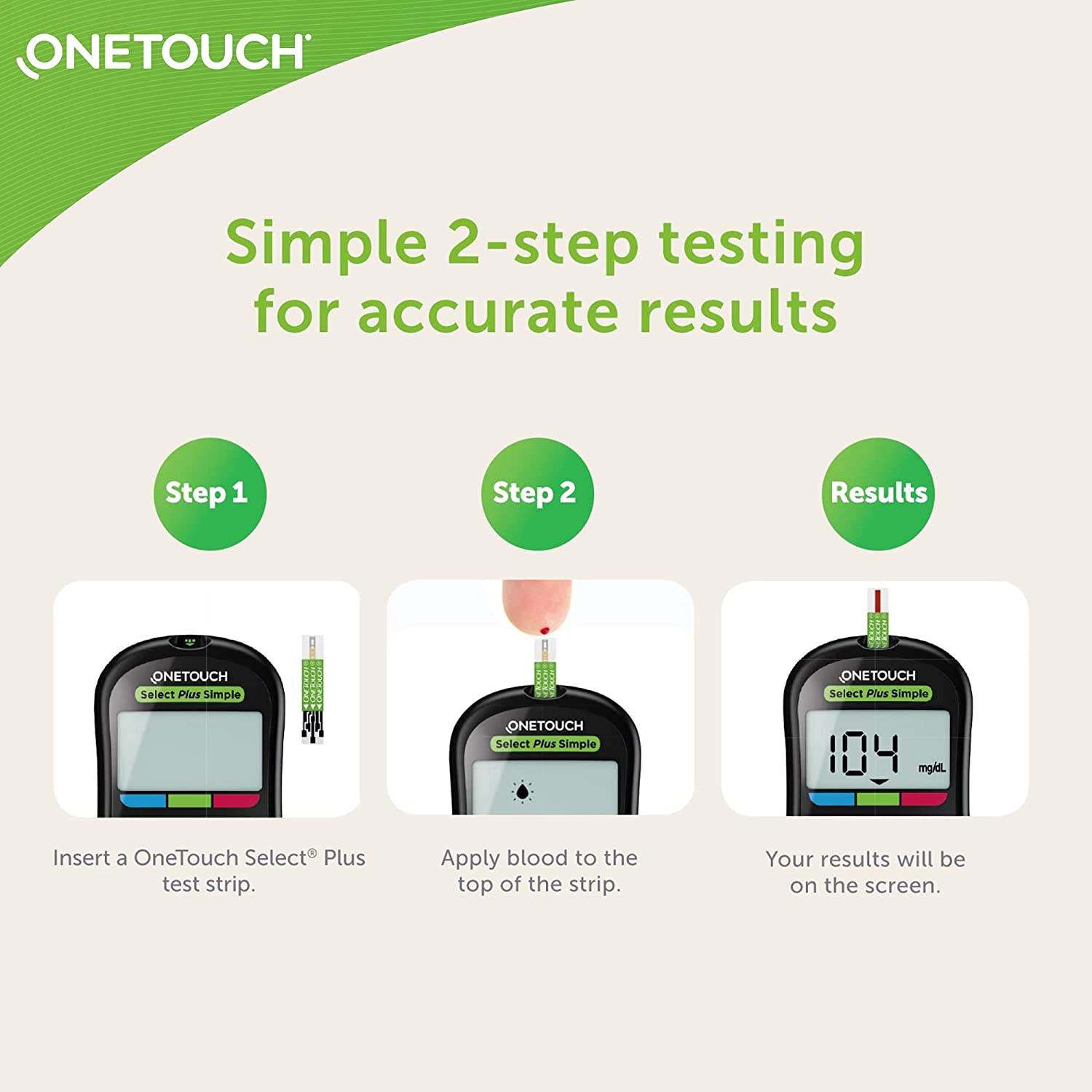 OneTouch Select Plus Simple glucometer machine | FREE 10 Test Strips +10 Sterile Lancets + 1 Lancing device | Simple & accurate testing of Blood sugar levels at home | Global Iconic Brand