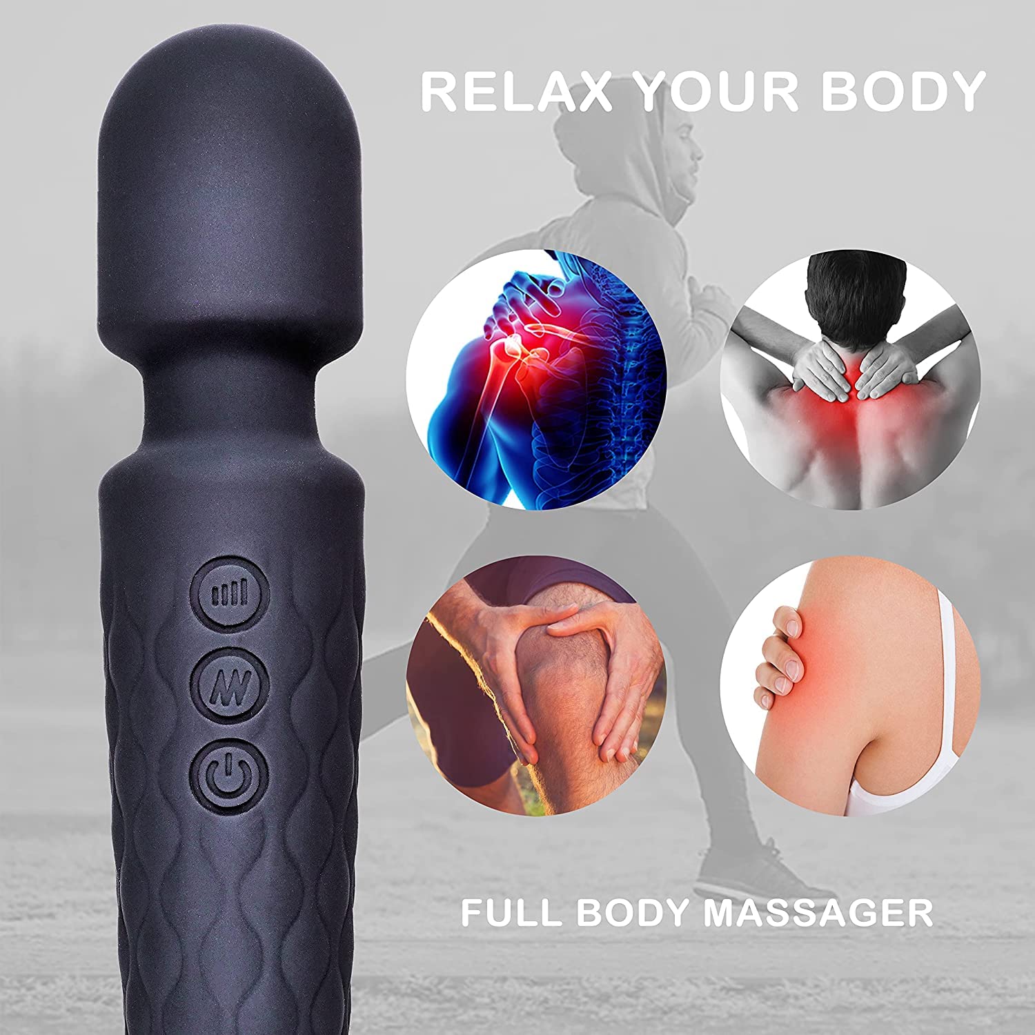 Dr. Sanaya Massager Rechargeable Body Massager for Women and Men / Handheld Waterproof Vibrate Wand Massage Machine with 20 Vibration Modes - 8 Speeds, Battery Powered, Full Body Massager Multicolor…