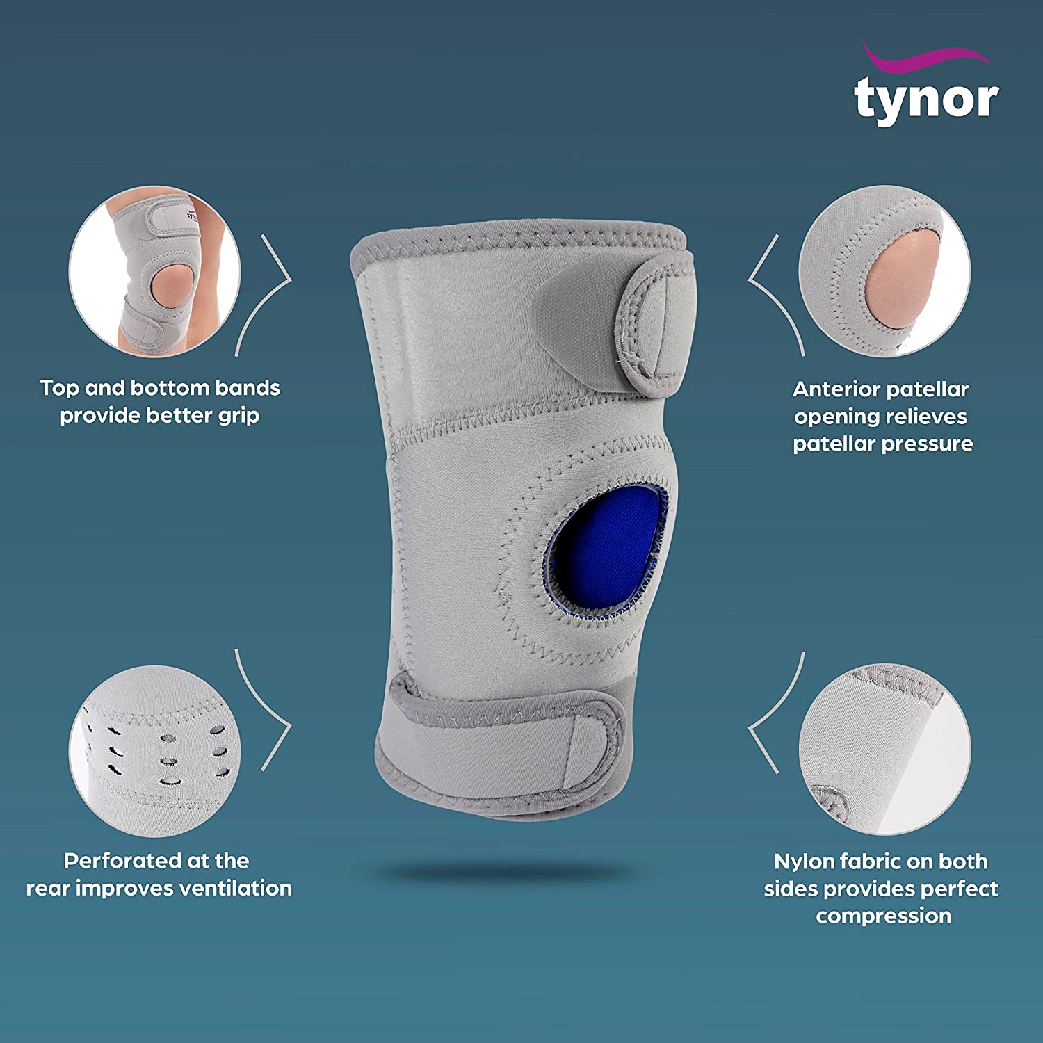 TYNOR Knee Support Sportif (Neo),Medium, 1 Unit Knee Support