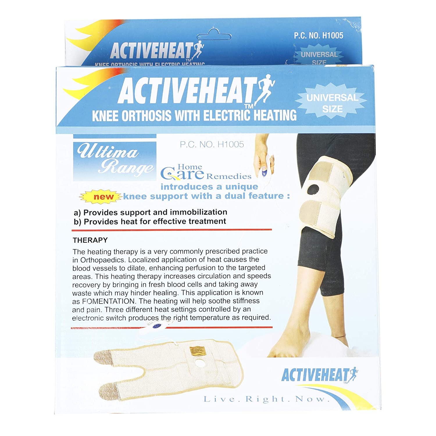Vissco Universal Knee Orthosis with Electric Heating Pad (Skin)