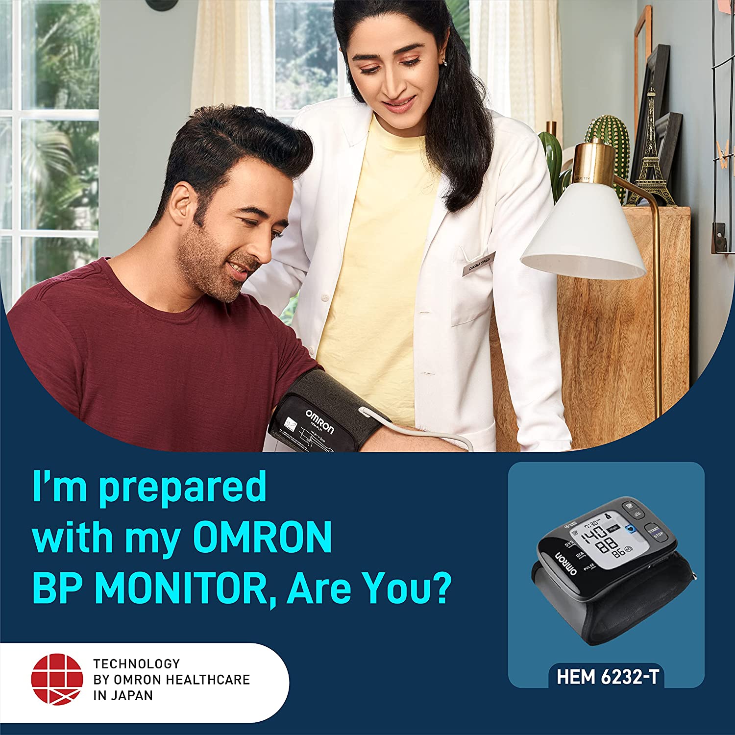 Omron HEM 6232T Wrist Blood Pressure Monitor (Black)