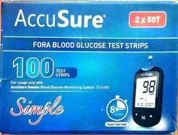 AccuSure Blue Digital Blood Glucometer Kit |with 25 Strips ,10 Lancet,1 Lancing device for Accurate Blood Glucose Sugar Testing Machine